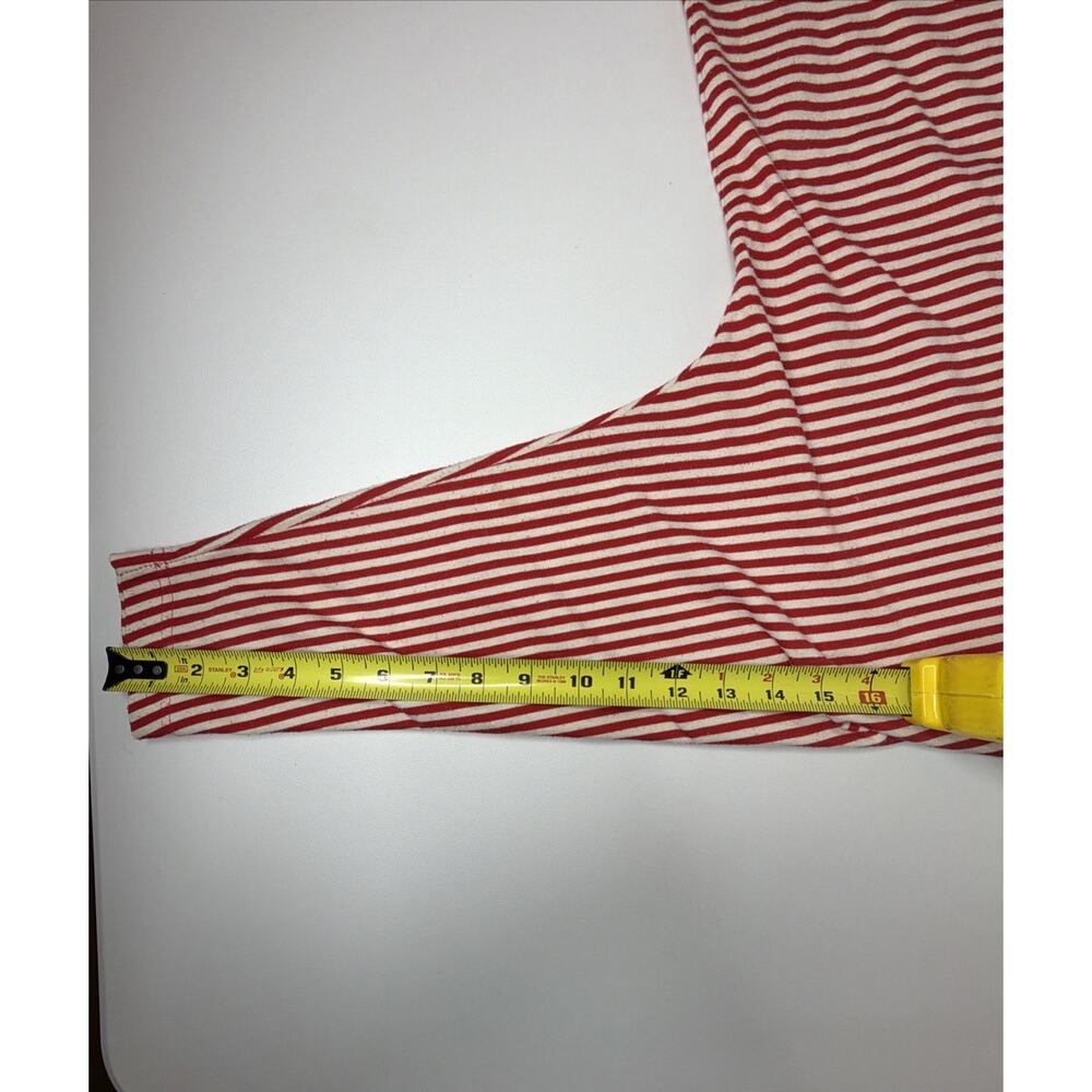 Vintage Basic Ingredients Red White Striped Button Top Small 3/4 Long Sleeve - Picture 11 of 11